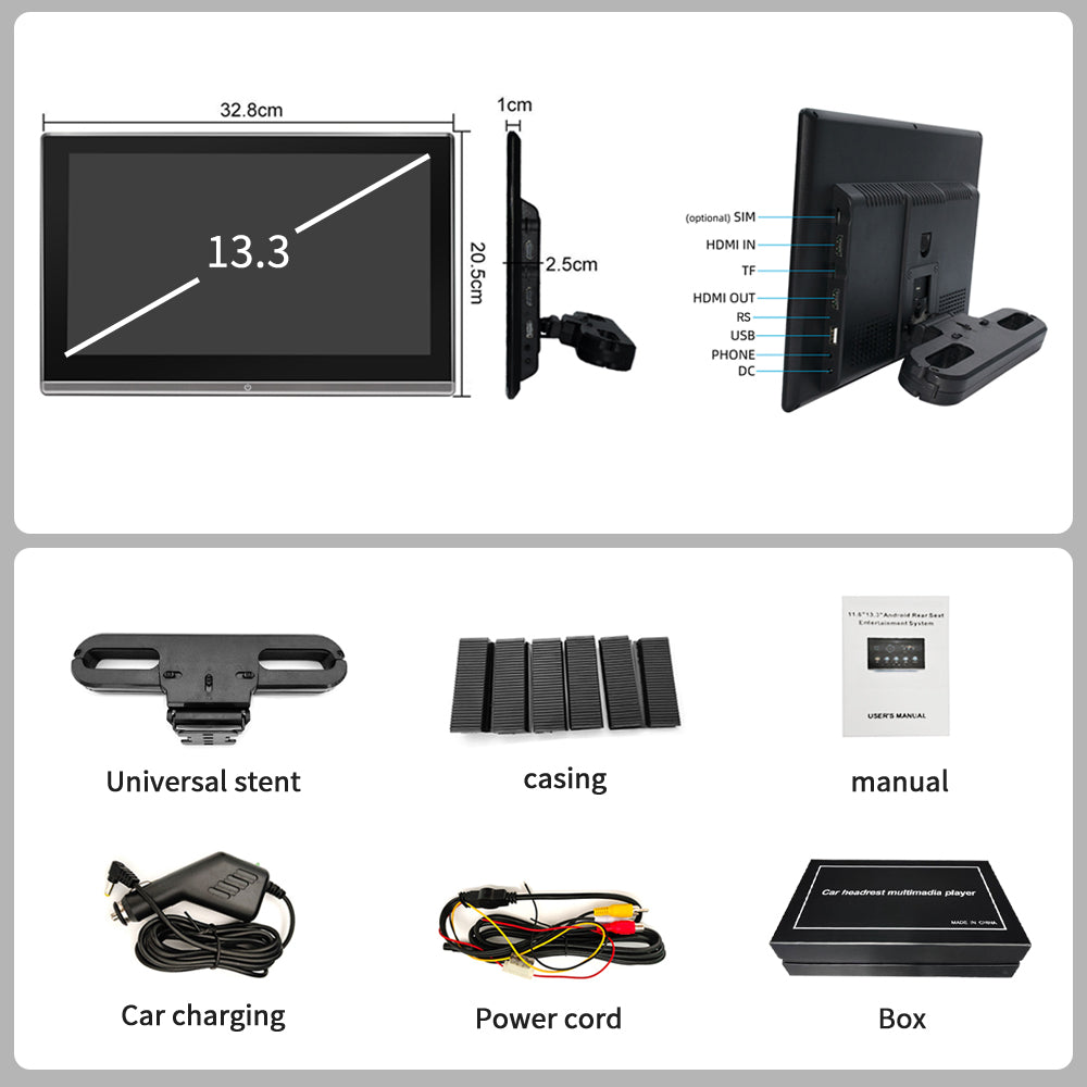 13.3" Android Rear Seat Entertainment Screens (Pair of Two)