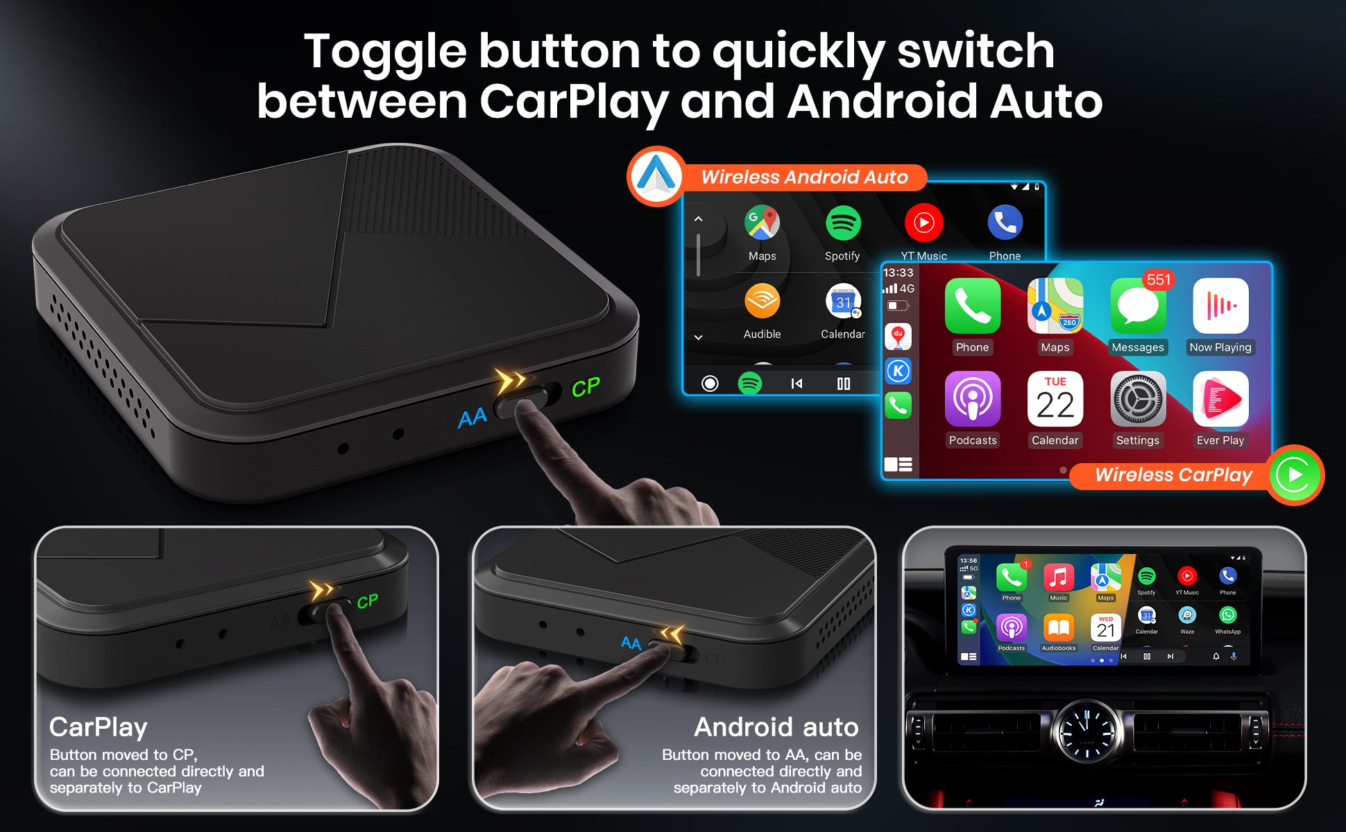 Best Wireless Carplay Adapter, TechBox Wireless Adapter, TECH PLUG